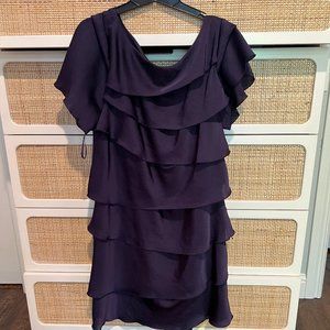 Purple Tiered Cocktail Dress-Size 14